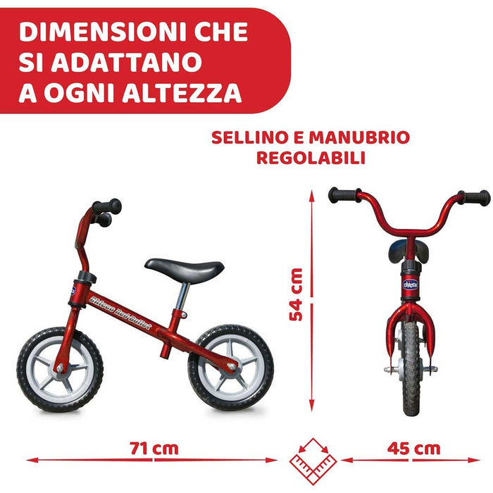 CHICCO Balance Bike Red Bullet Colore Rossa 000171600000 Mornati Paglia