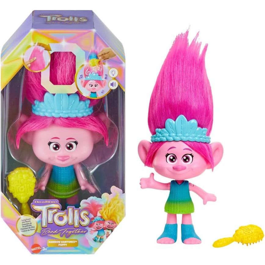 MATTEL Trolls Poppy Arcobaleno Musicale HTP28 Mornati Paglia