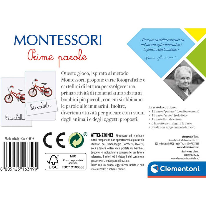 Montessori Carte Prime Parole CLEMENTONI - 16319