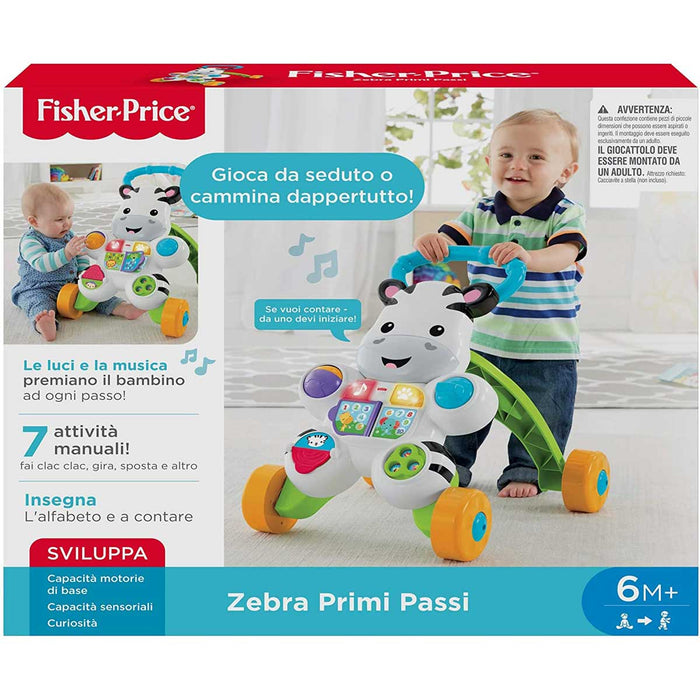 MATTEL - Fisher-Price Zebra Primi Passi, Giocattolo Istruttivo Per Bambini 6+ Mesi - DLD91