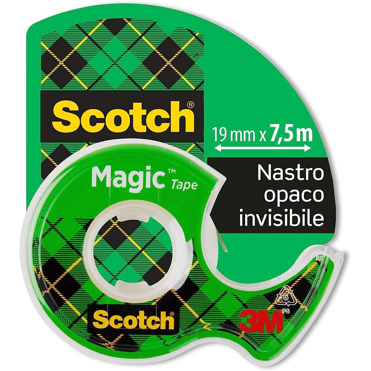 Nastro biadesivo Scotch 3M trasparente 12 mm x 6,3 m con chiocciola